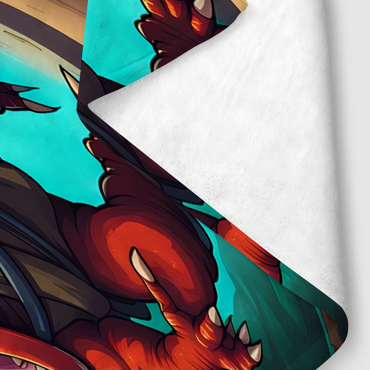 Cartoon Dinosaur Print Knitted Polyester Throw Blanket for Kids and Adults