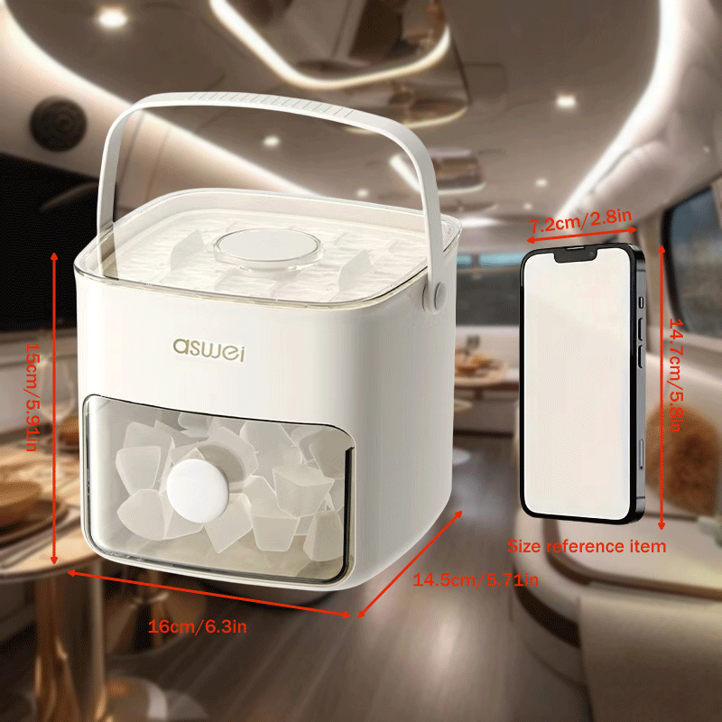 Manual Ice Maker Portable Hand-Cranked Ice Machine for 48 Cubes