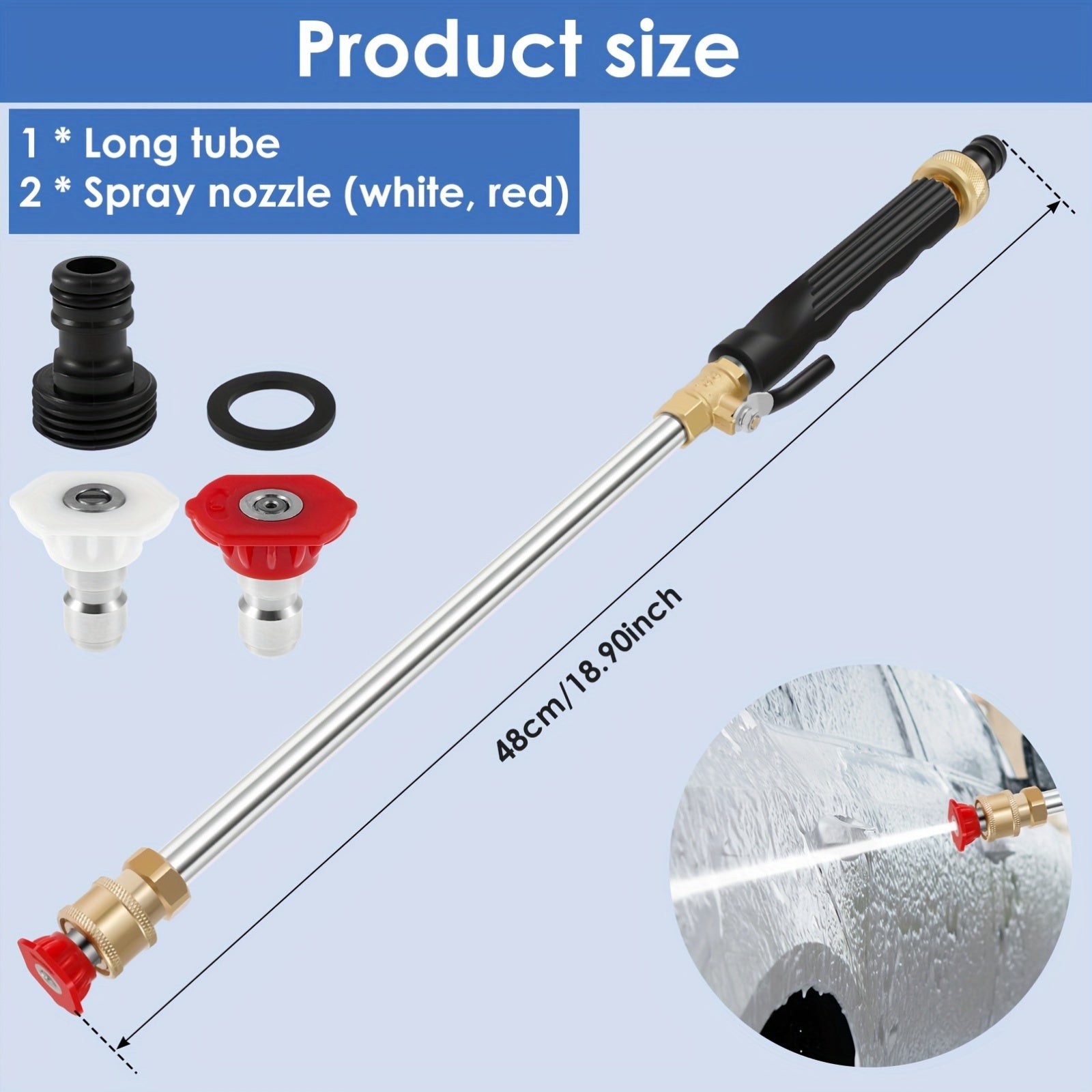 Heavy Duty Aluminum High Pressure Cleaning Wand Car and Yard Nozzles