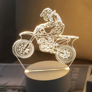 Sports Themed LED Night Light for Motocross Enthusiasts with USB Power