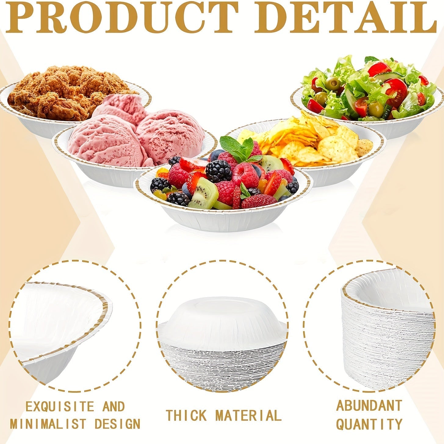 Yigʻma toʻplam 50/25 12oz Bir martalik qogʻoz chashka, atıştırmalıklar, salatlar va partiyalar uchun