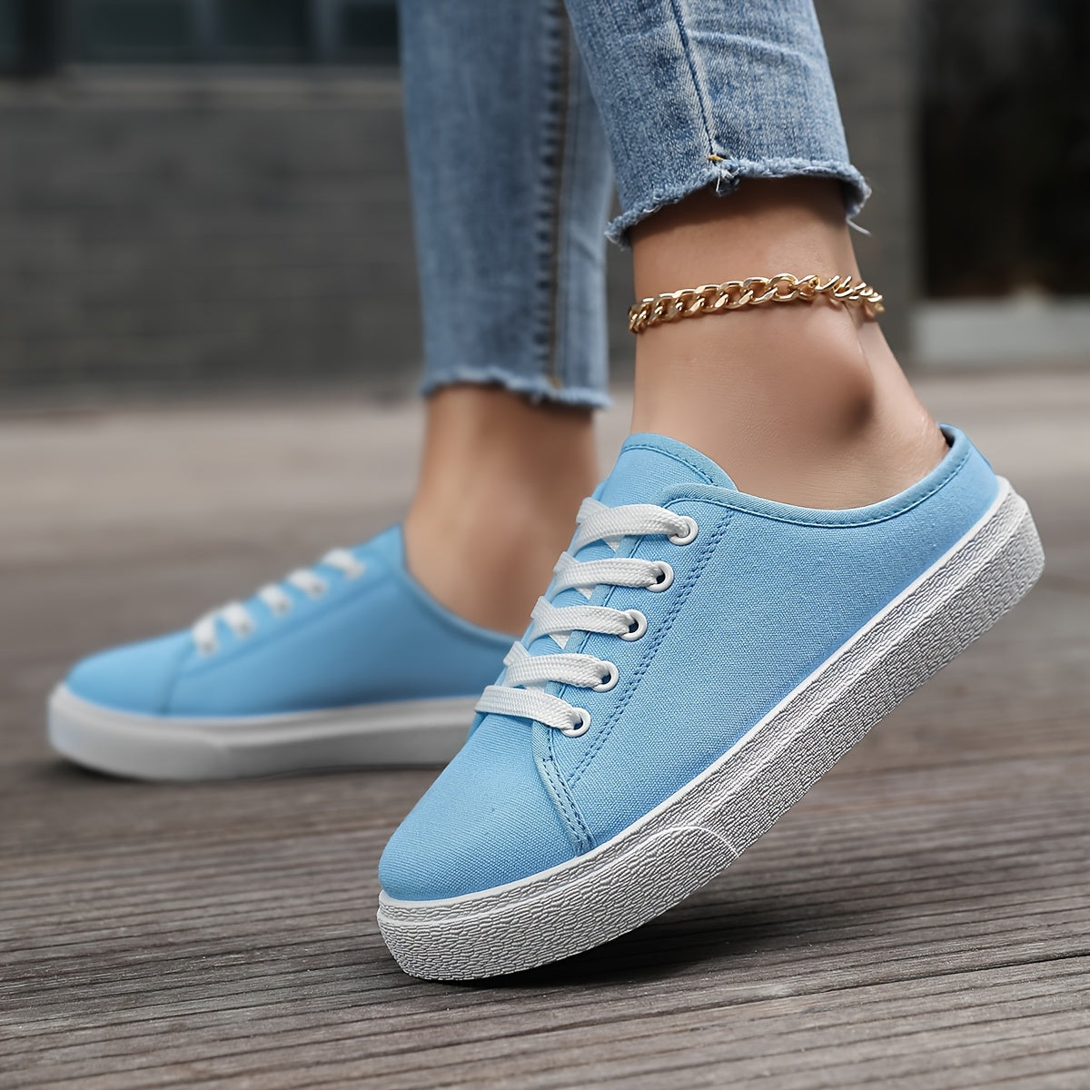 Ladies' Flat Shoes Solid Color Breathable Fabric Comfortable All-Season