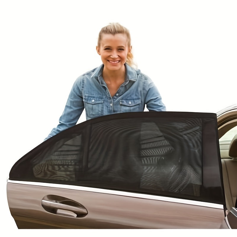 2 dona Avtomobil orqa eshik quyosh nuri himoyalovchi tarmoq nafas oladigan oynani yopish uchun quyosh nuri himoyasi