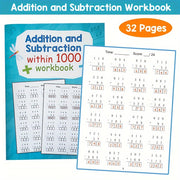 32-Page Math Workbook for Children Ages 3 Plus Addition and Subtraction to 1000 Educational Activities