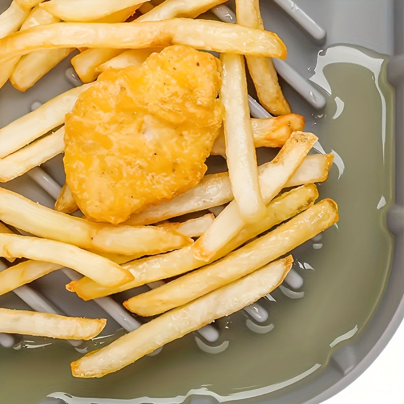 Two-Piece Reusable Silicone Air Fryer Liners Non-Stick Baking Mats for Healthy Cooking