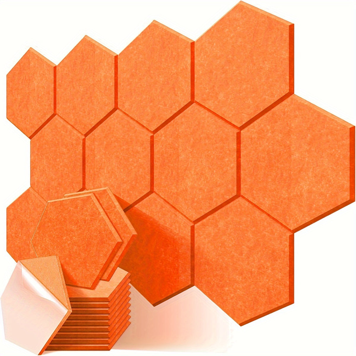 12-Pack Hexagonal Soundproof Foam Panels Self-Adhesive Flame Retardant Acoustic Wall Panels Noise Reduction Echo Control 30.48cm x 25.4cm