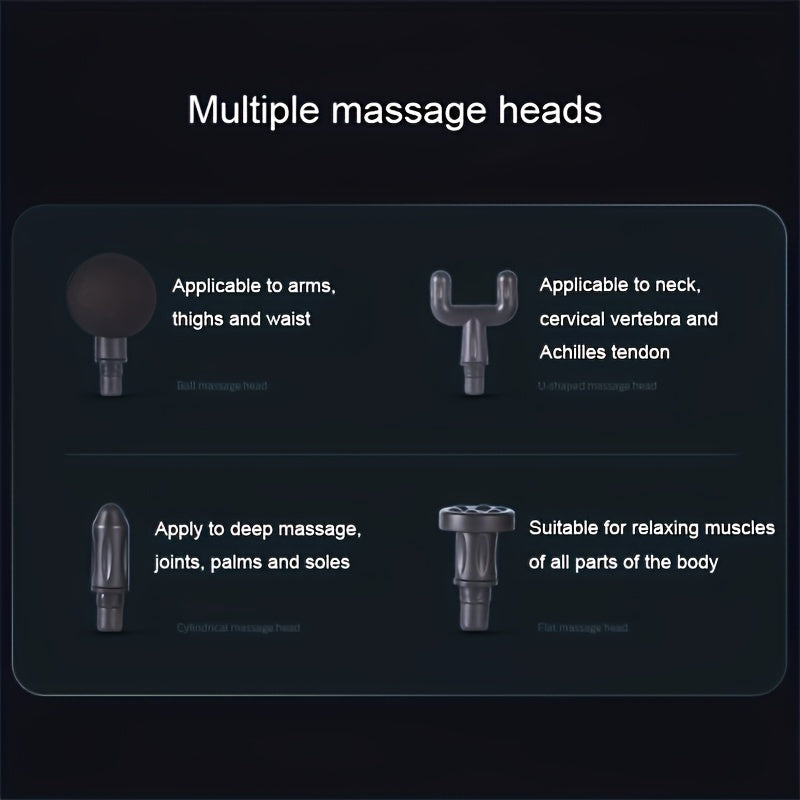 Teal Portable Massage Device with LCD Display Adjustable Speed Interchangeable Heads Ergonomic Design