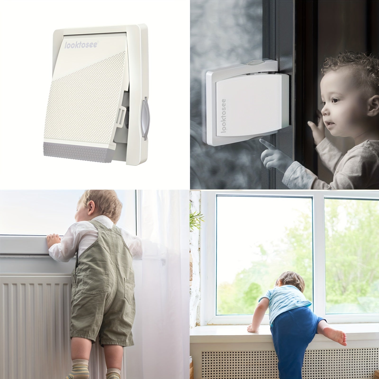 Kids Safety Lock Grey Sliding Guard for Windows and Doors BPA-Free Childproof Lock