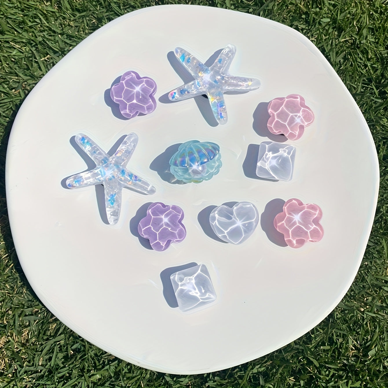 20pcs Starfish Shell Water Ripple Shoe Accessories for Sandals and Garden Shoes