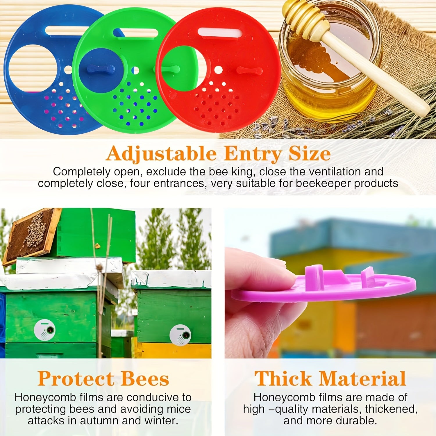 30 Plastic Bee Hive Entrance Gates for Nuc Boxes Swarm Traps and Hives