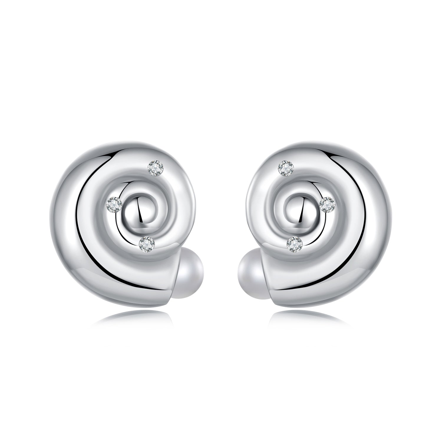 Women’s Seashell Stud Earrings Hypoallergenic 925 Silver Faux Pearl Inlay