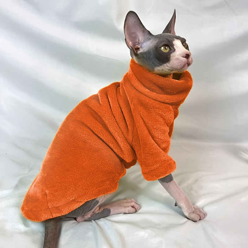 Soft Warm Sphynx Cat Turtleneck Pullover for Small and Extra Small Breeds