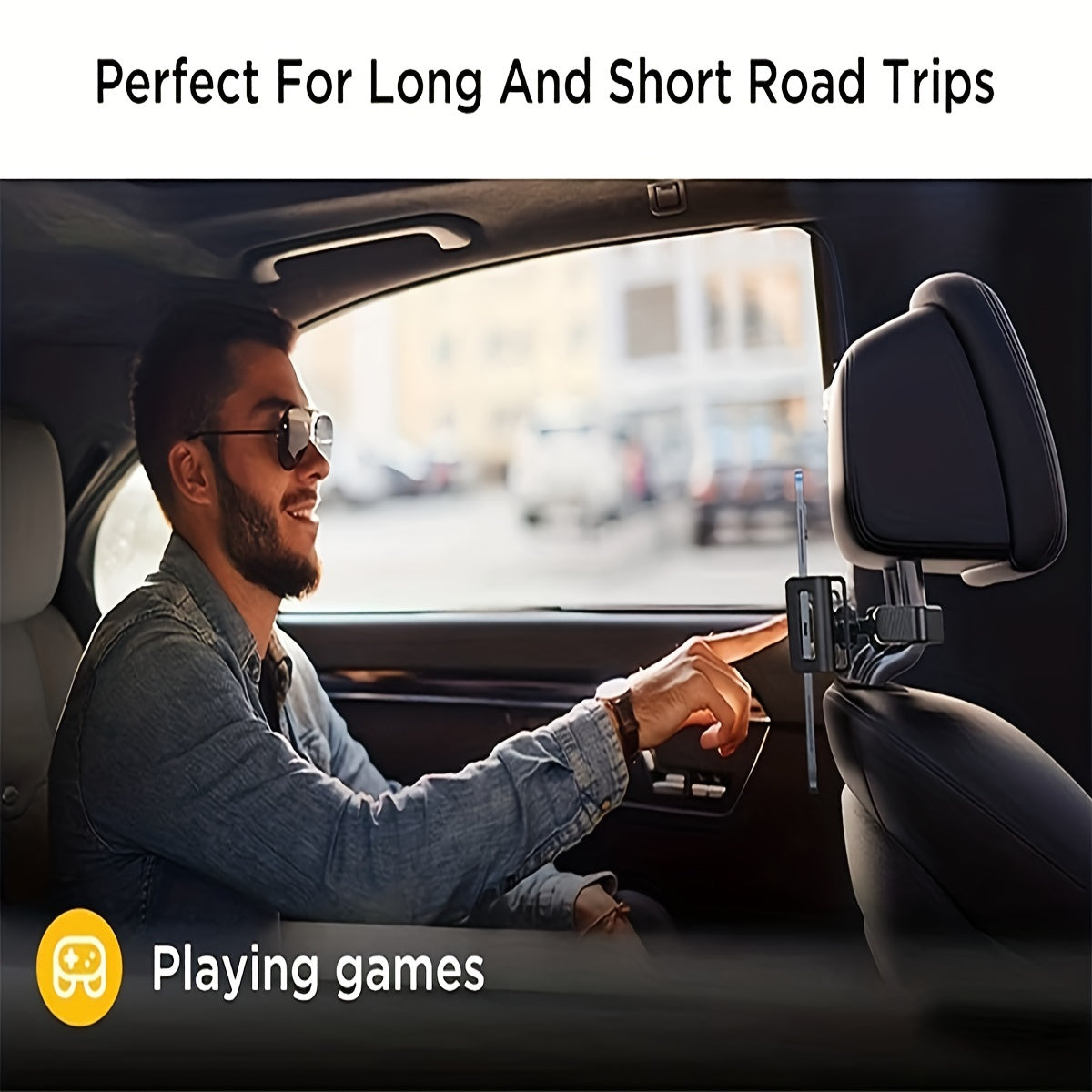 Universal Car Headrest Tablet Mount Adjustable Swivel for Ipad Phone