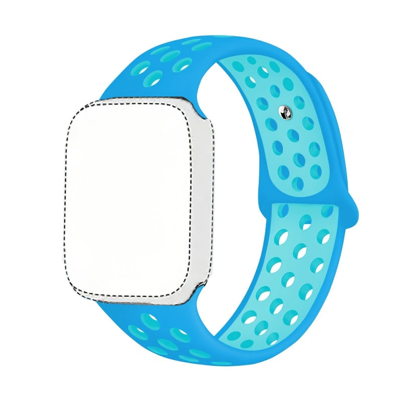 Silicone Watch Band for Apple Watch Ultra SE Series 1-10 Breathable Sport Strap with Deployant Clasp