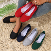 Women's Slip-On Ballet Flats Breathable Mesh Casual Shoes in Black Red Navy Green