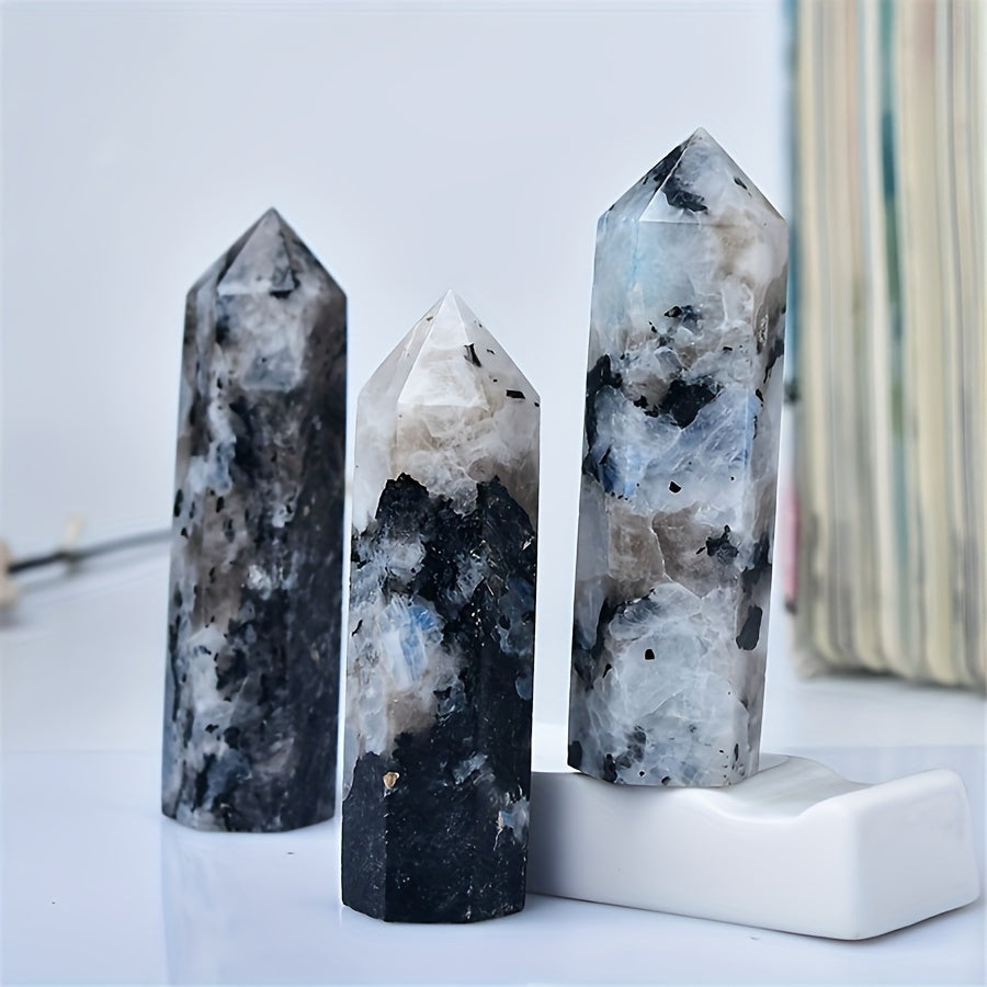 Moonstone Tower Rock Crystal Loose Stone for Home Decor and Gifts