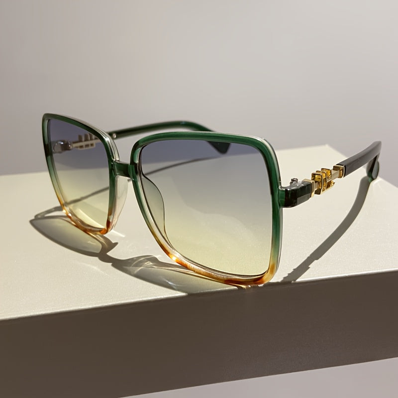 Large Gradient Lens Square Sunglasses for Women and Men Anti-Glare Driving Beach Travel