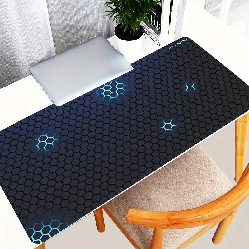 Large Hexagonal Honeycomb Pattern Mouse Pad Non-Slip Gaming Office Travel Polyester