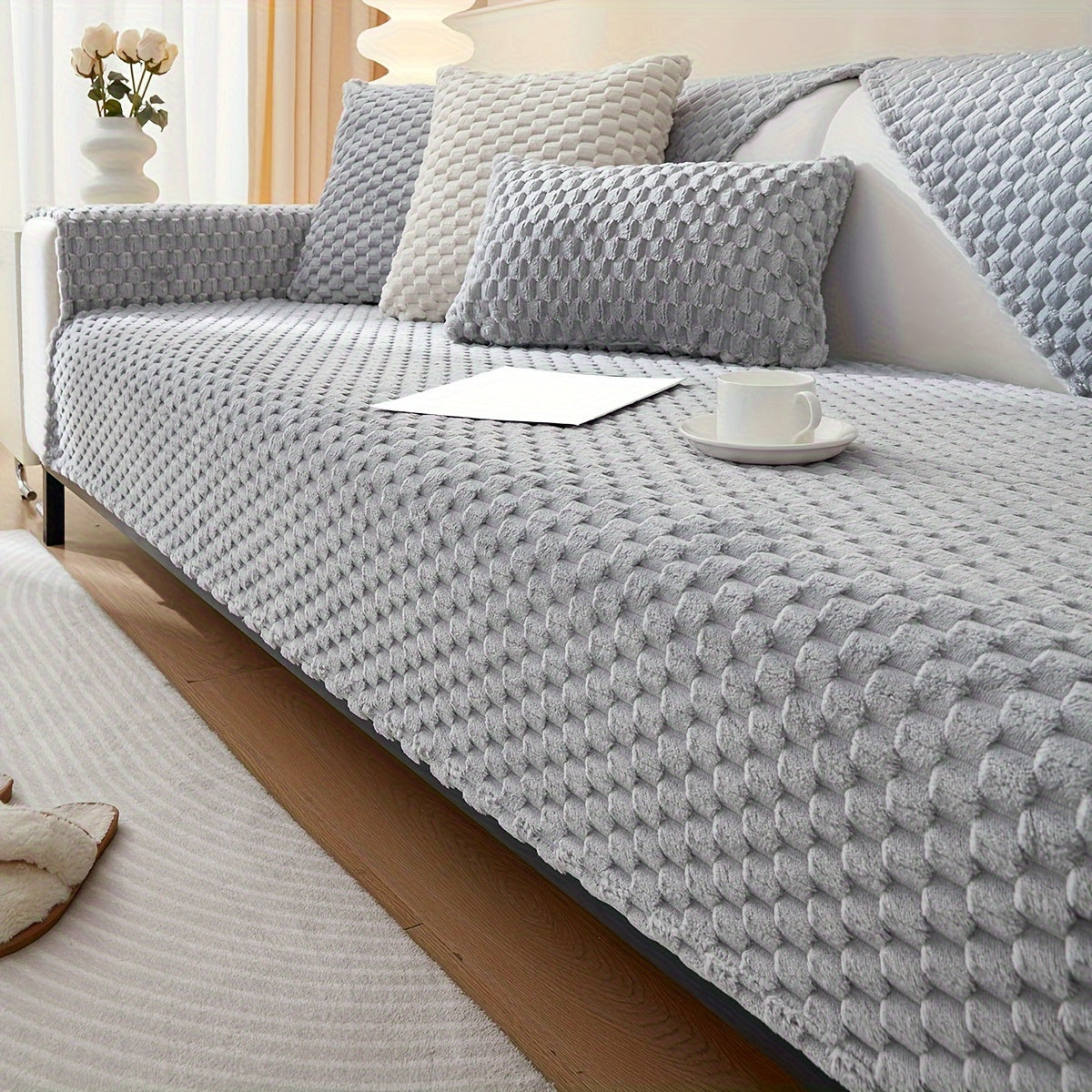 Чехол на диван из полиэстера для кресла до секционного, нескользящий, царапиноустойчивый, моющийся в машине, домашний декор