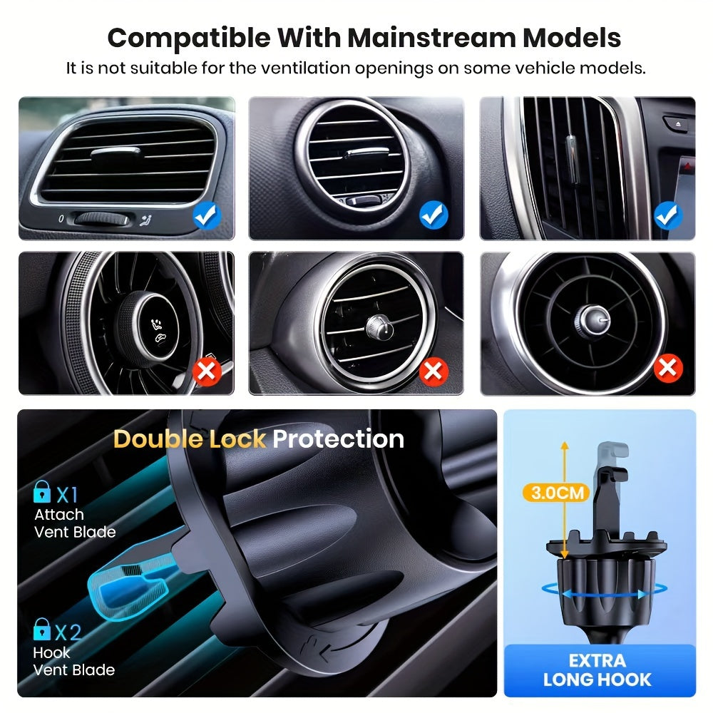 Soporte universal para teléfono de coche, montaje para tablero y rejilla de ventilación, instalación fácil