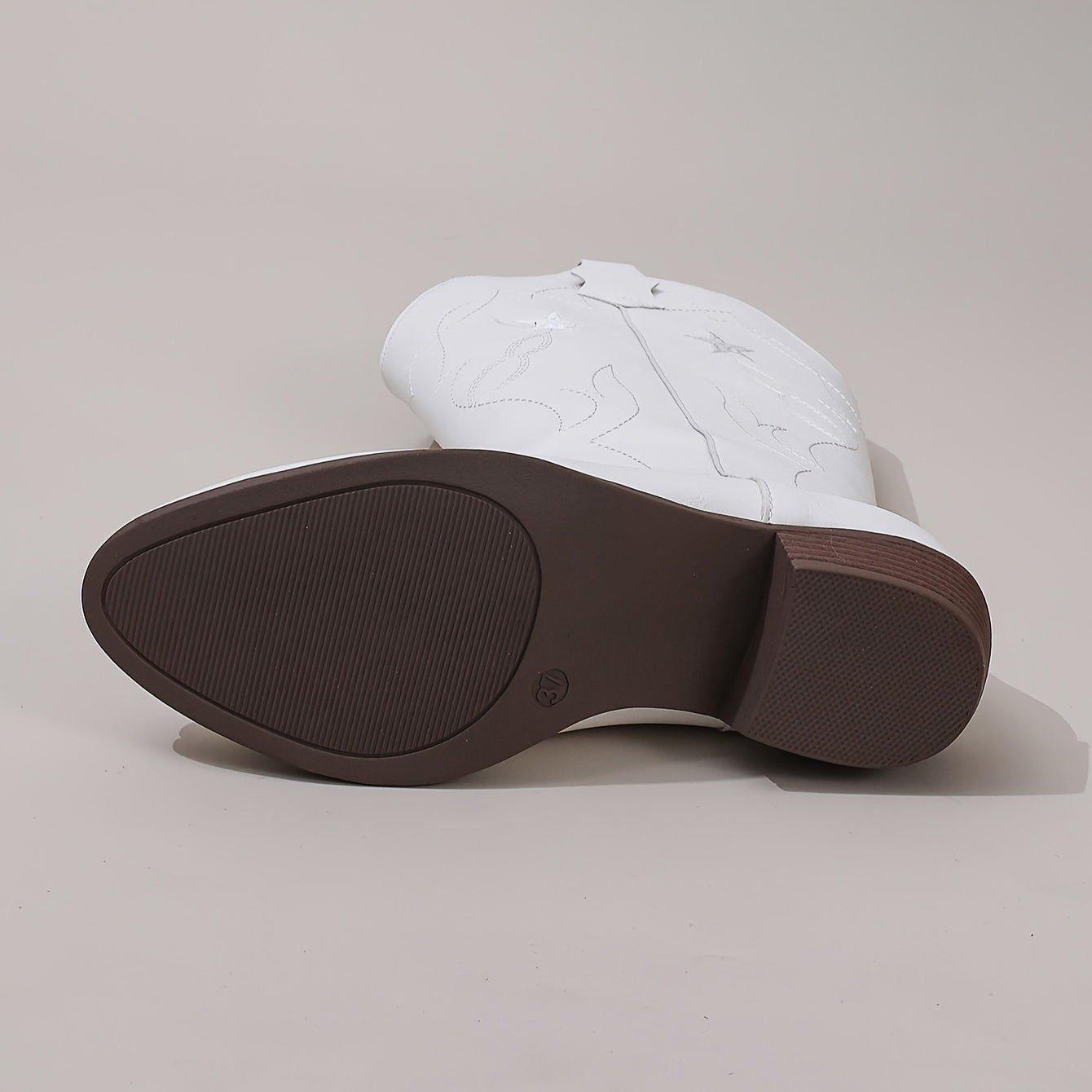 Женские западные ботинки-слипы с звездочным дизайном, средний клин, ковбойские туфли