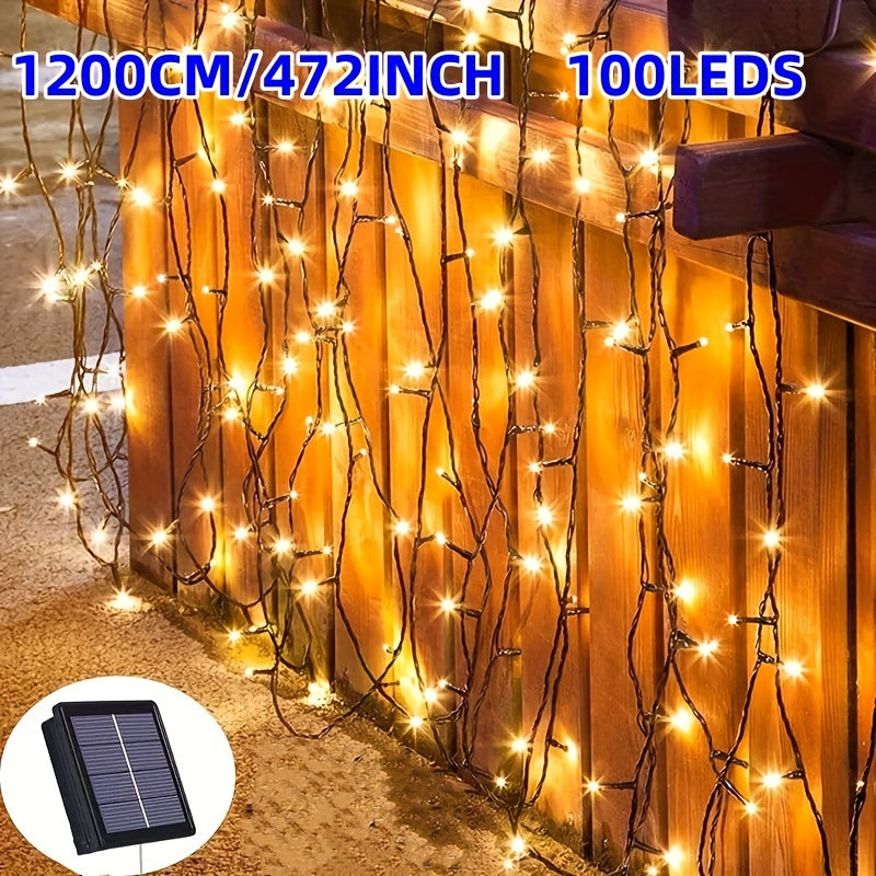 12m Solar String Lights 100 LEDs Multi Blink for Christmas Space Decor
