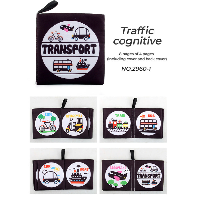 Baby Cloth Book for Toddlers 0-3 Years Black and White Cloth Educational Toy