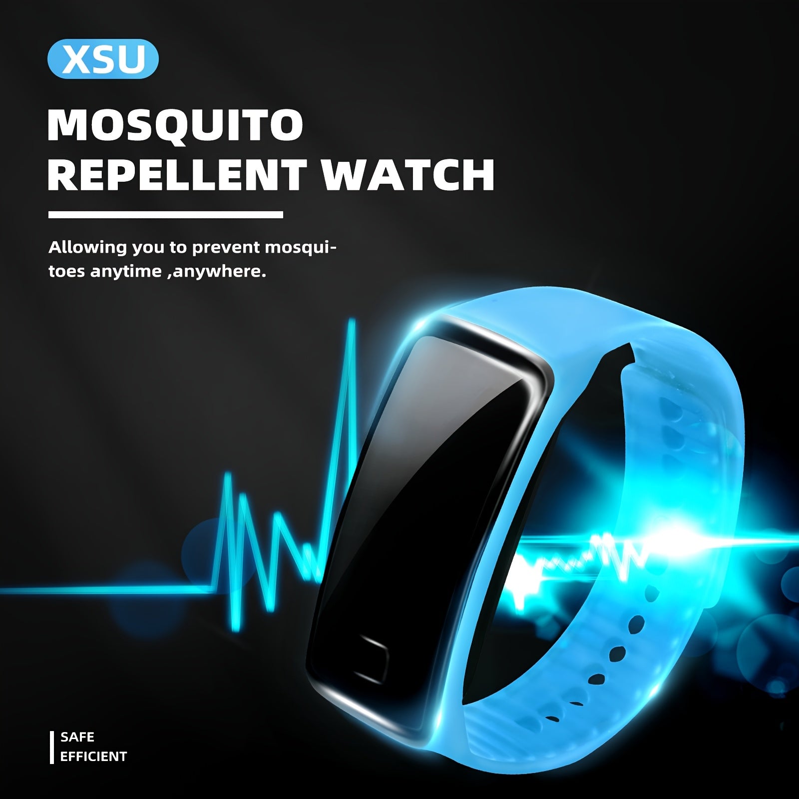 Unisex Silicone Mosquito Repellent Bracelet Outdoor Bug Protector Blue