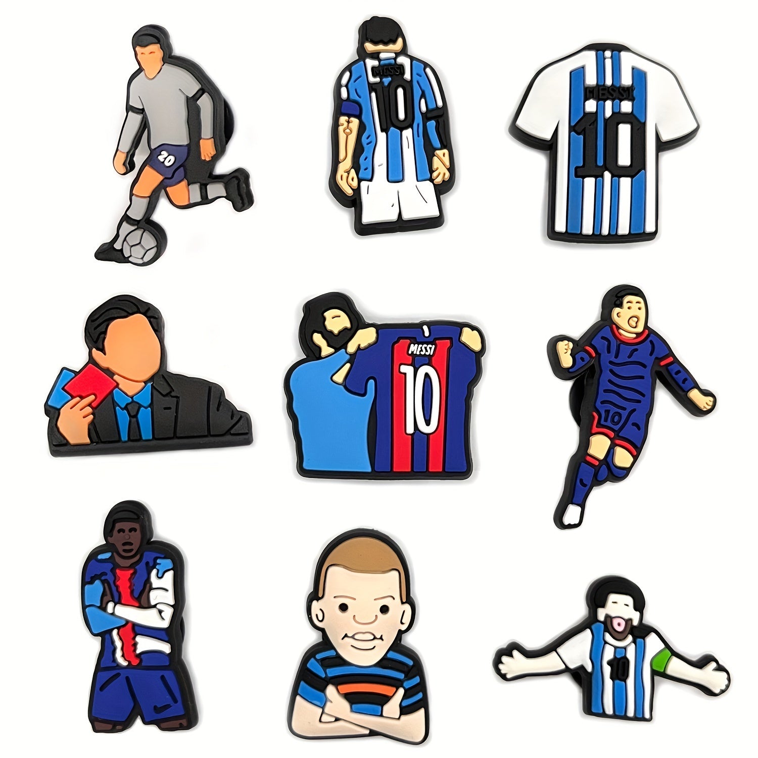 Unisex PVC Football Character Shoe Charms for Shoes Bags Bracelets