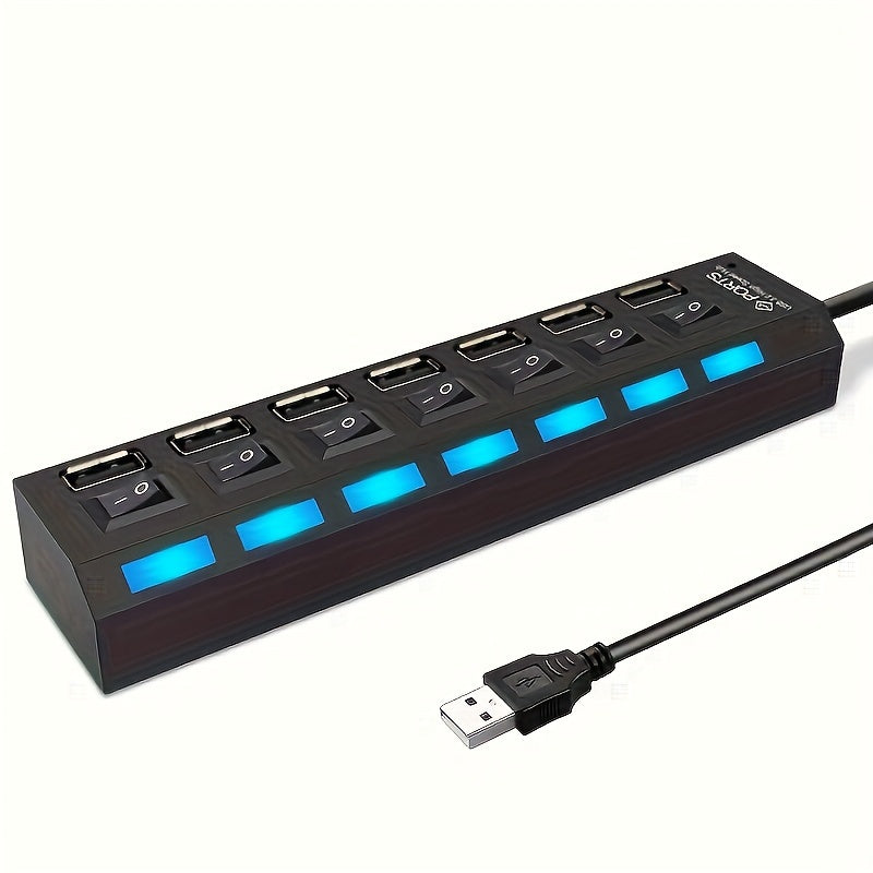 4-Port USB 2.0 Hub with Independent Switches for Tablets and PCs