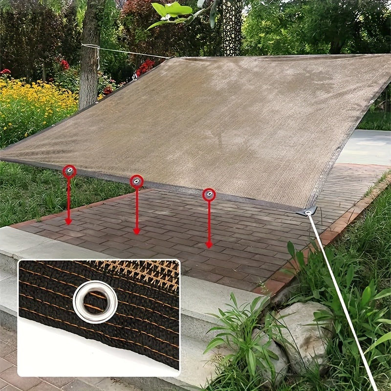 Brown Outdoor Privacy Screen Windproof Sunshade Breathable Windproof Garden Screen