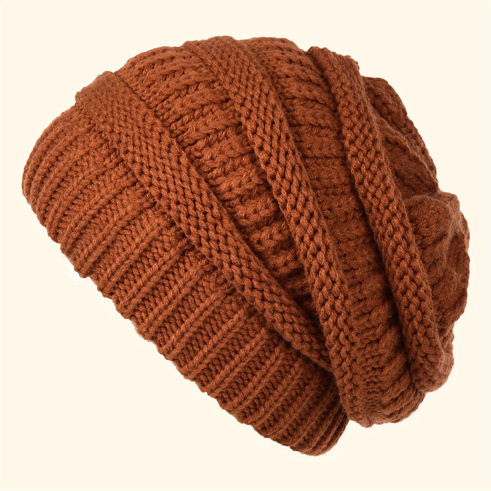 Slouchy Knit Winter Beanie Unisex Warm Hat for Cold Weather Holidays