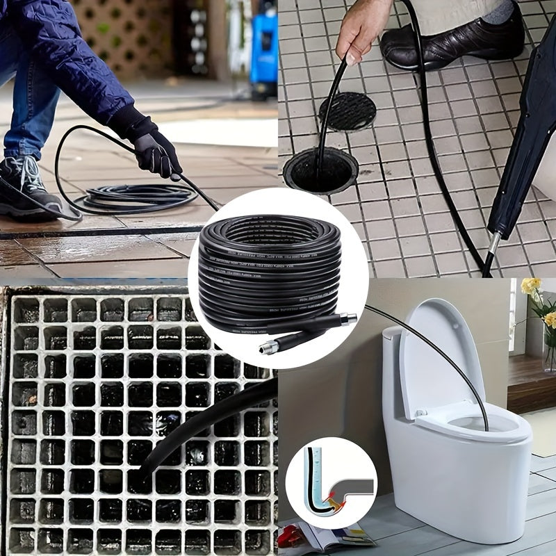 Drain Cleaning Kit with 45m High Pressure Hose Nozzles Adapters for Karcher K2-K7