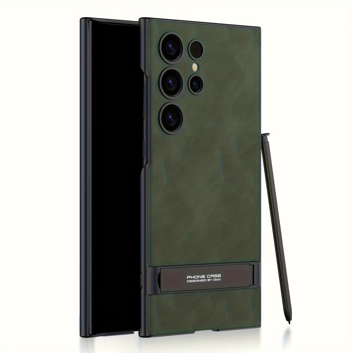 Suede Textured Phone Case for Samsung S24 Ultra with Invisible Stand Wireless Charging Pen Holder