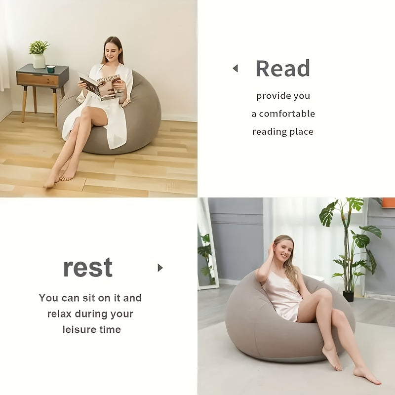 Inflatable Bean Bag Chair Multicolor PVC for Relaxation Outdoor Leisure