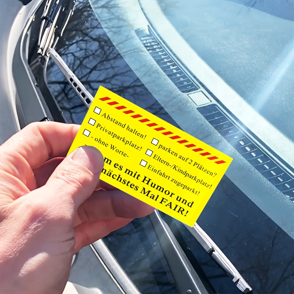 50-Pack Humorous Parking Warning Cards Paper Quick Reminder Prank Notes