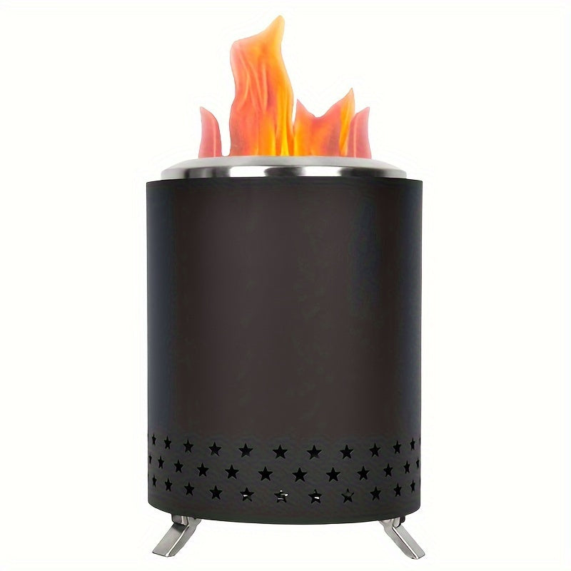 Durable Stainless Steel Camping Stove Set for Outdoor Use, Smoke-Free, Suitable for Charcoal or Firewood