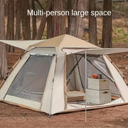 6-Person Family Camping Tent with Automatic Setup Ventilated Sunshade All-Season Polyester