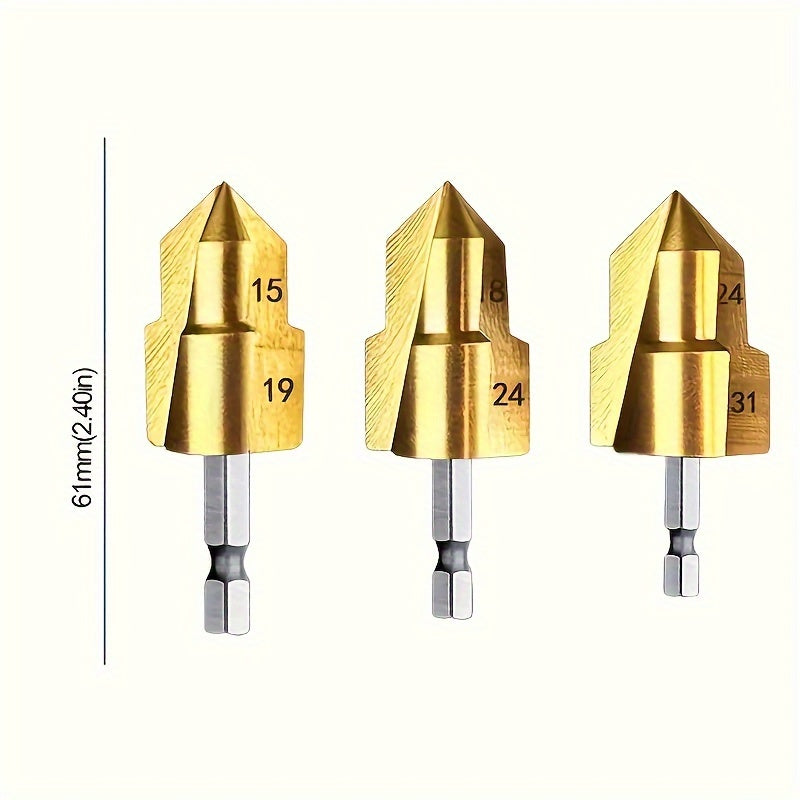 High-Speed Steel Pipe Expansion Drill Bit Set for Water Pipe Repair 20mm 25mm 32mm
