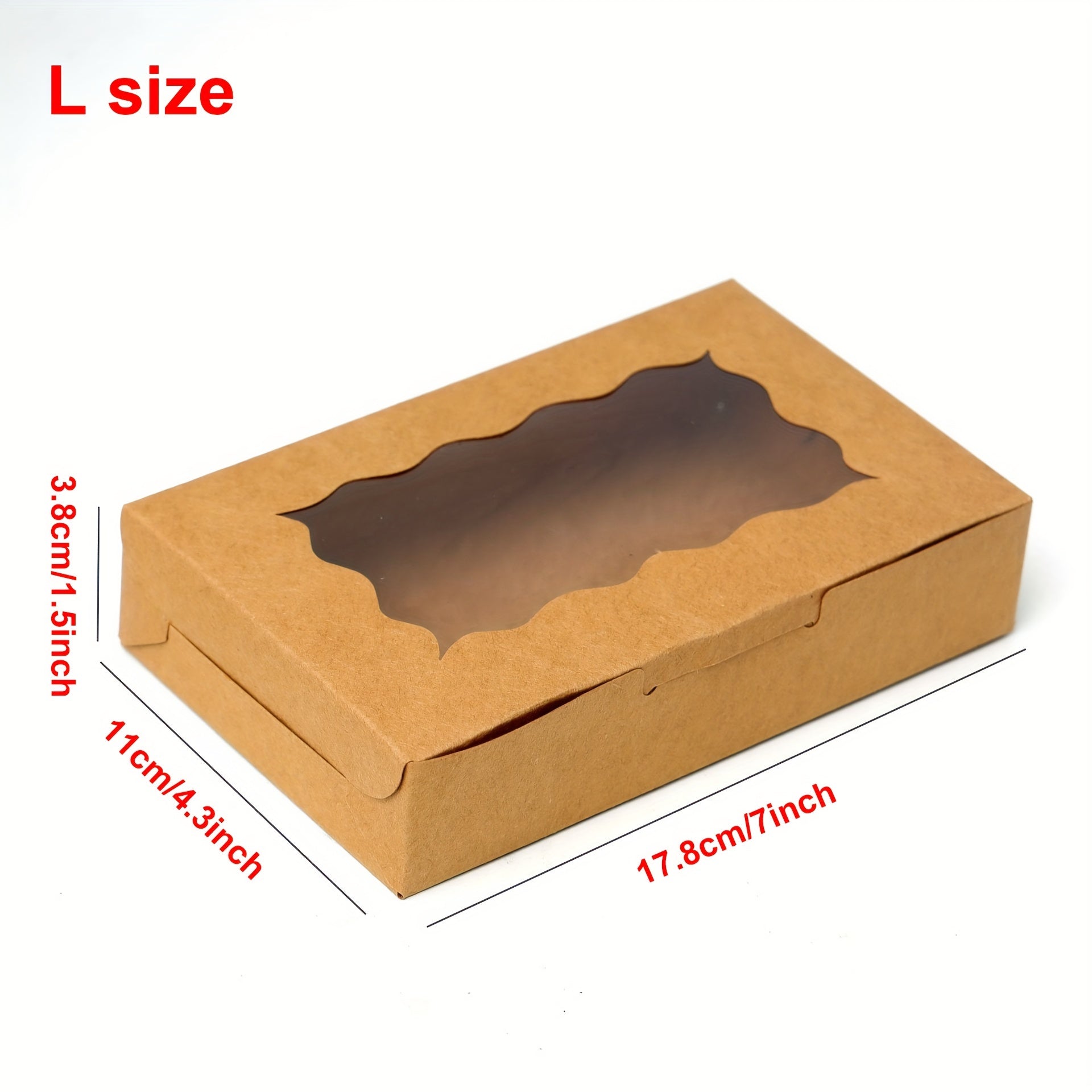 30-Pack Kraft Paper Bakery Boxes with Clear Window for Cookies Cupcakes and Candy