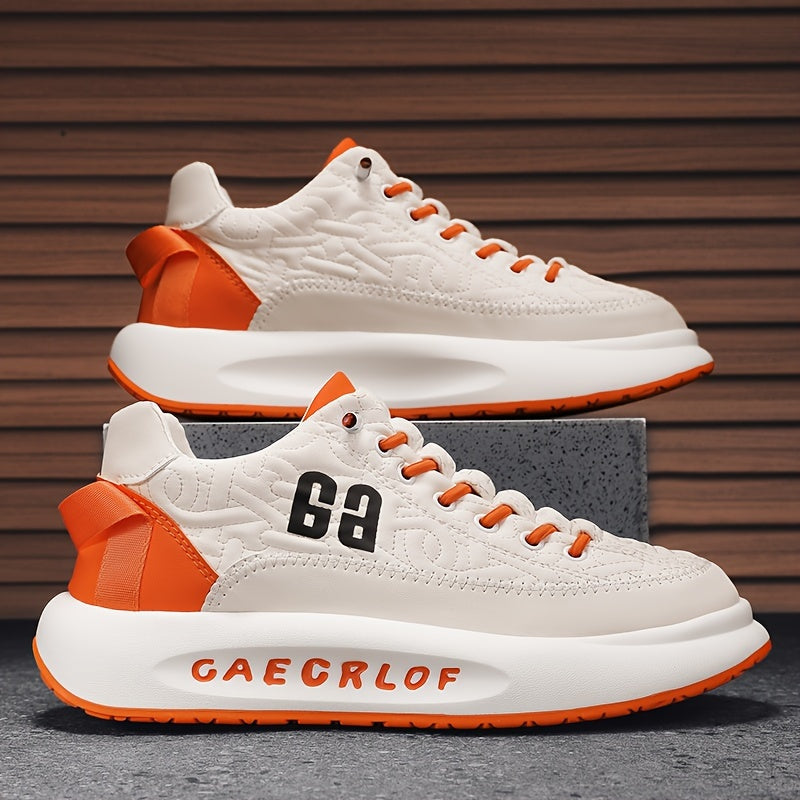 Men's Large Size Chinese Style Dad Sneakers with Thick Rubber Sole Elastic Band Closure Faux Upper Fabric Lining Casual Sports