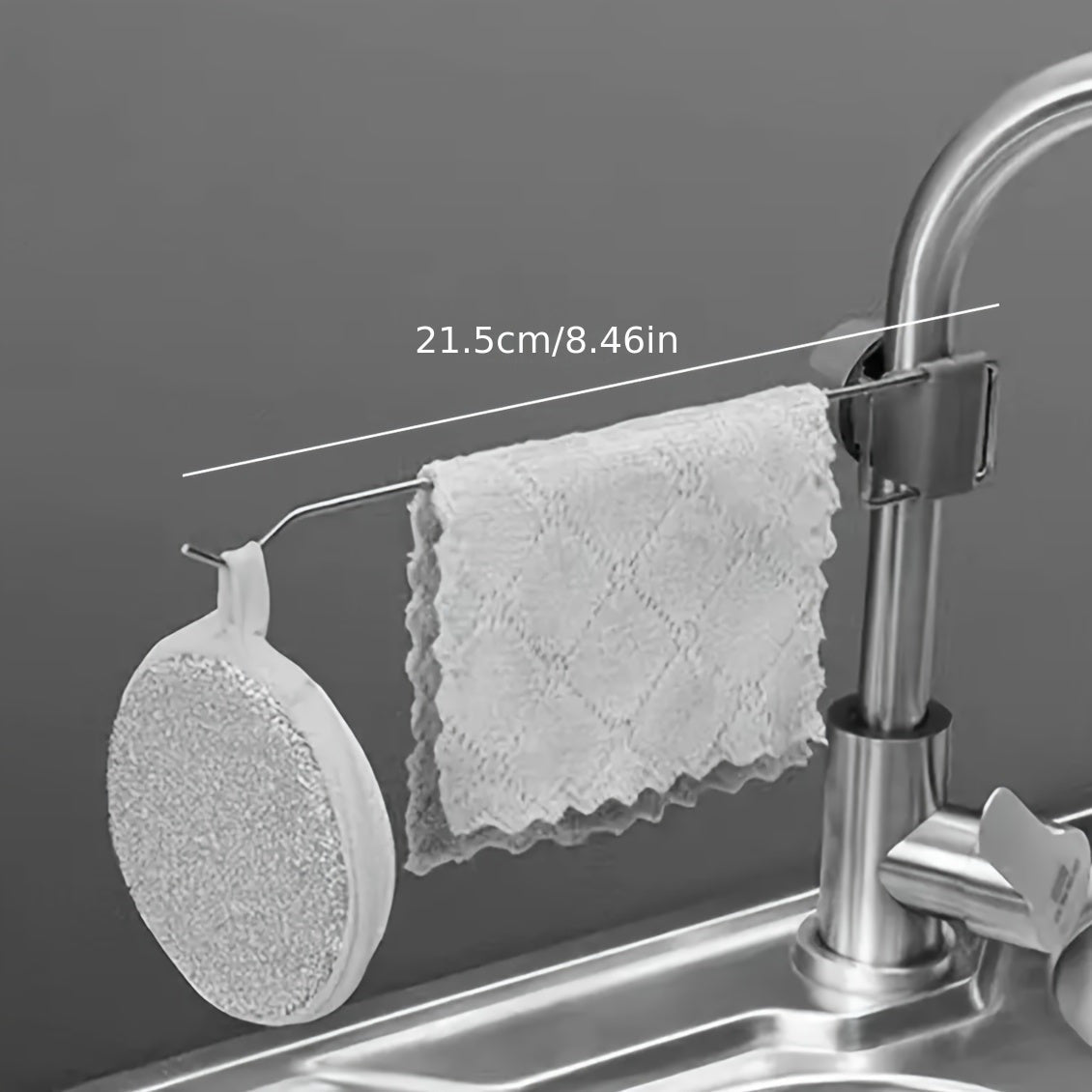 Qulay zanglamas po'latdan yasalgan kran caddy - Oshxona cho'michasi uchun organizator, gubka va mato ushlagich, idish yuvish savati - Hammom va oshxona tartibi uchun zaruriy narsa