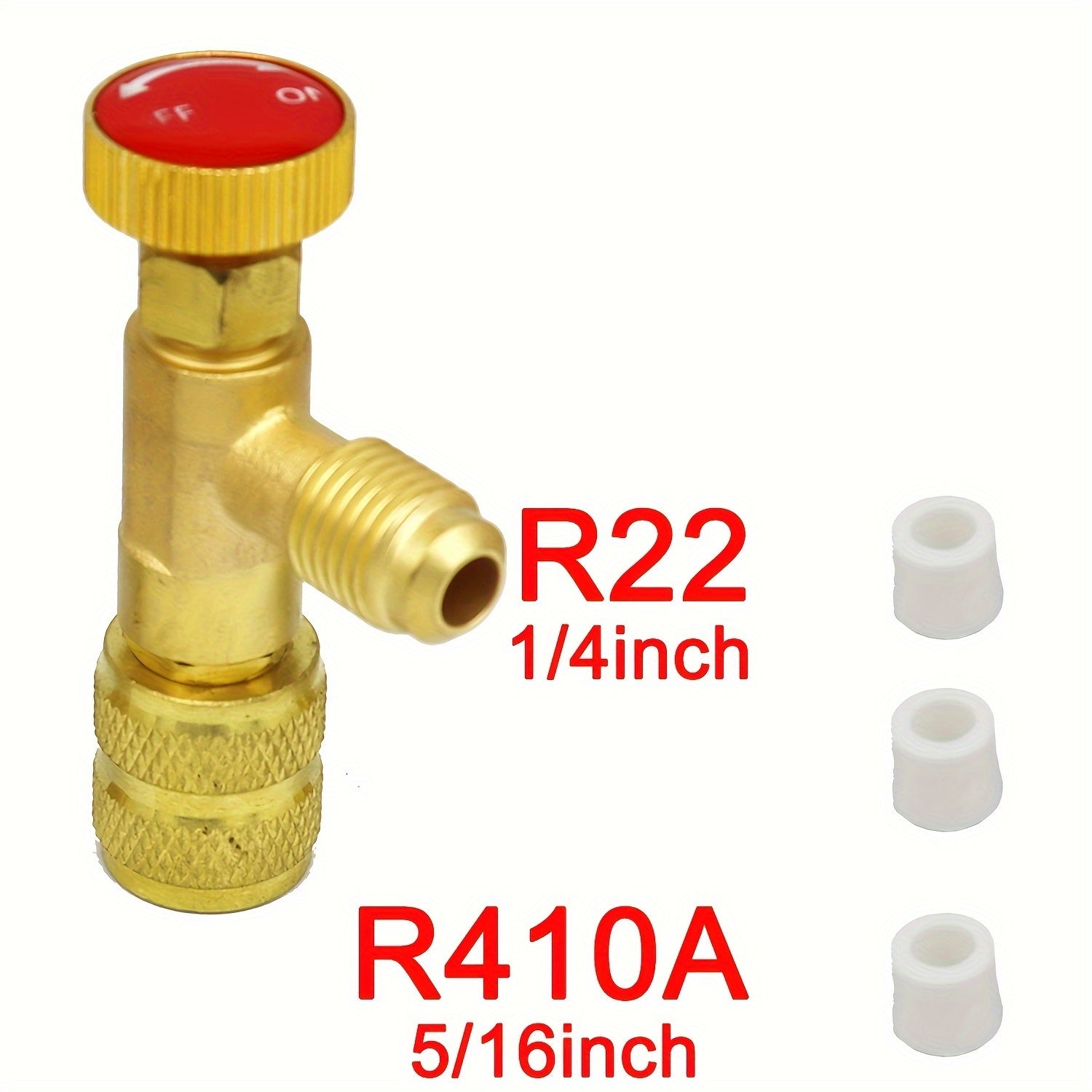 Copper Refrigerant Charging Valve 1/4" SAE Adapters R410A R22 Durable