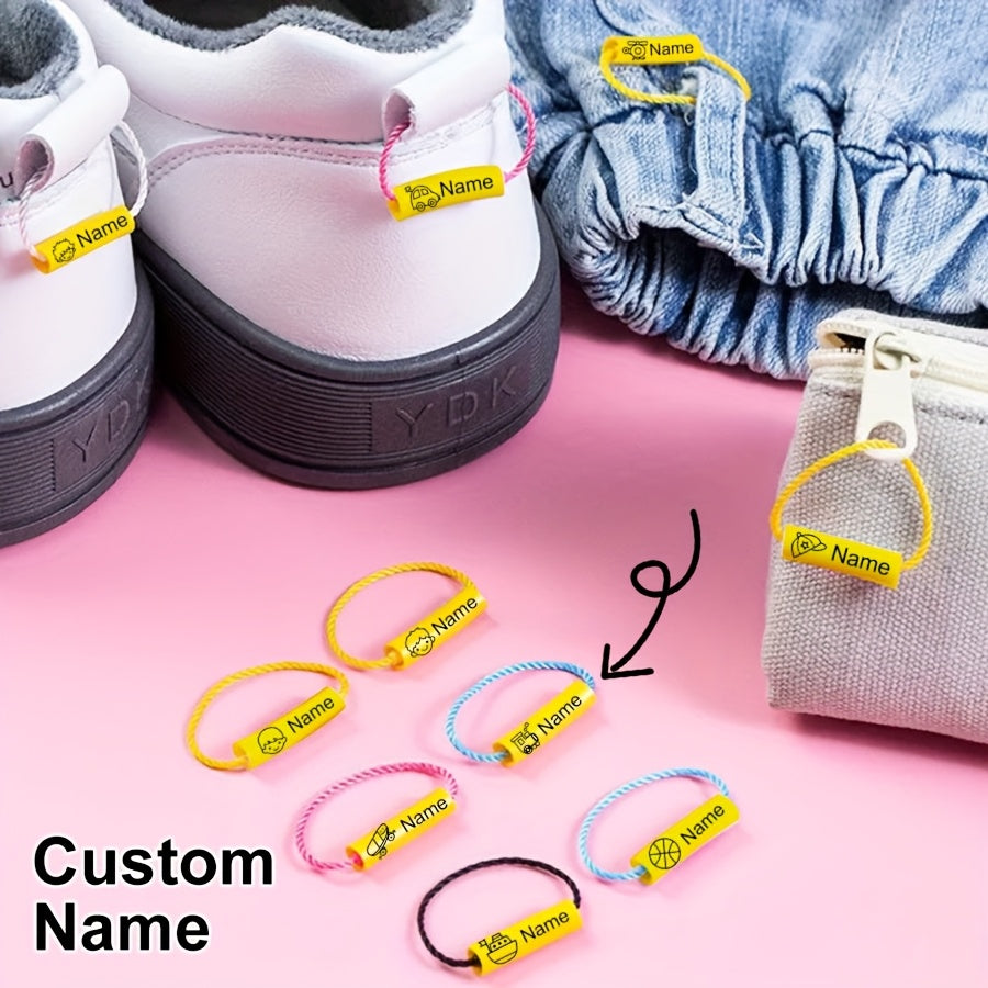 Personalized Shoe Name Tags with Colorful Lanyards for Water Bottles and Umbrellas