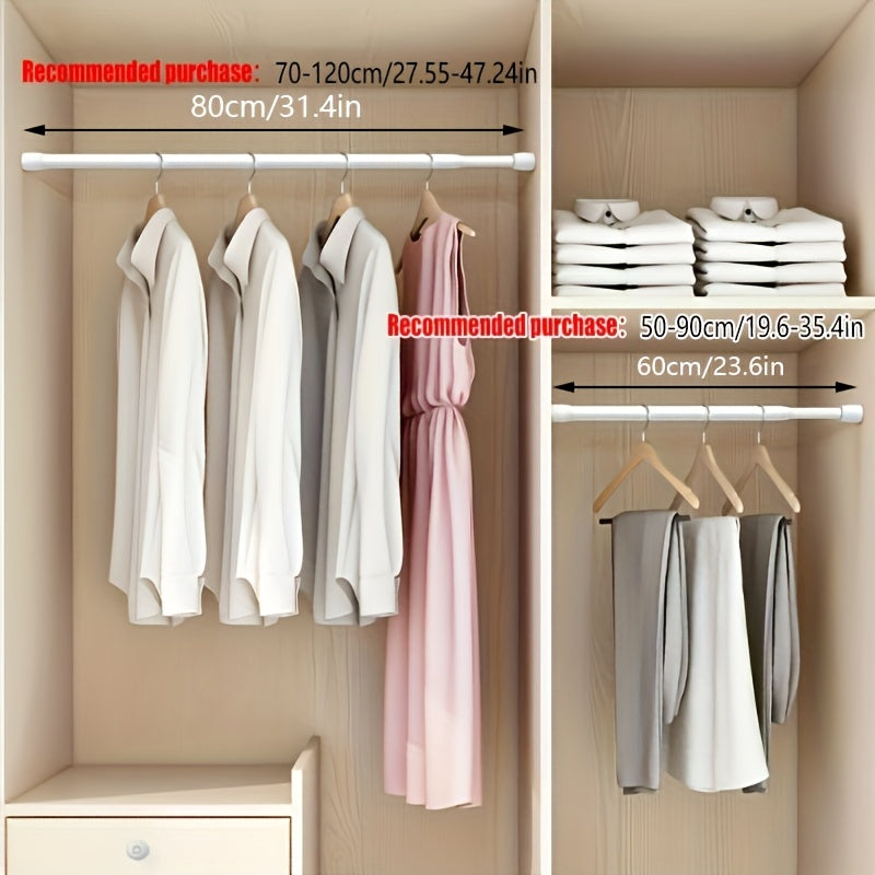 Oson, burg'ulashsiz o'rnatish uchun metalldan yasalgan hammom uchun teleskopik tayoq. Bu sochiq tutgichi, dush pardasi tayoqchasi yoki boshqa hammom aksessuarlarini sifatida ishlatilishi mumkin.