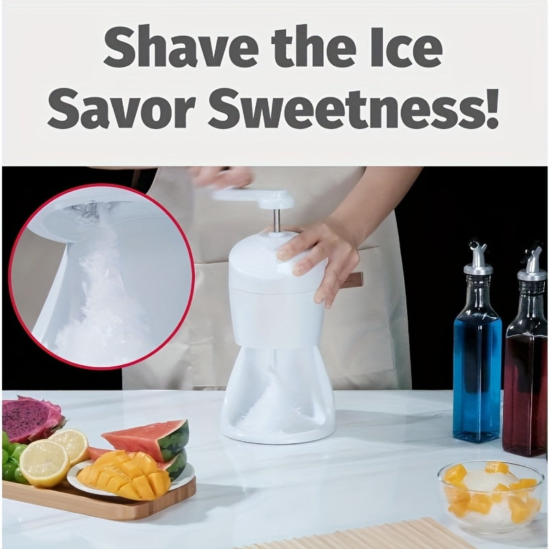 3 ta muz bloklari uchun qoʻlda ishlovchi qor koni tayyorlagich. Uy sharoitida foydalanish uchun ideal, bolalar va kattalar uchun mukammal. Slush va smuzilar uchun oson muz maydalash.