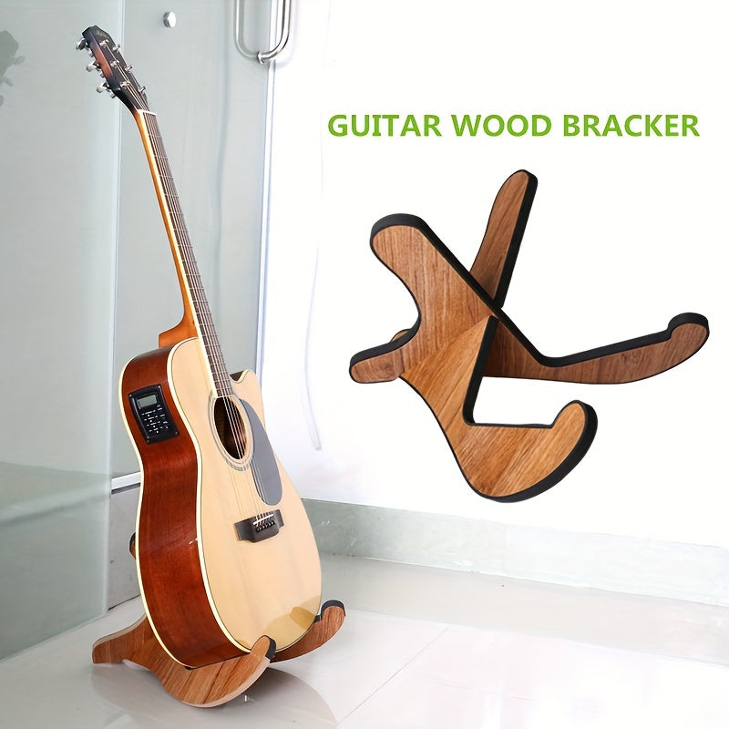 Wooden Guitar Stand with Soft Rubber Cover for Acoustic Electric Classical Instruments