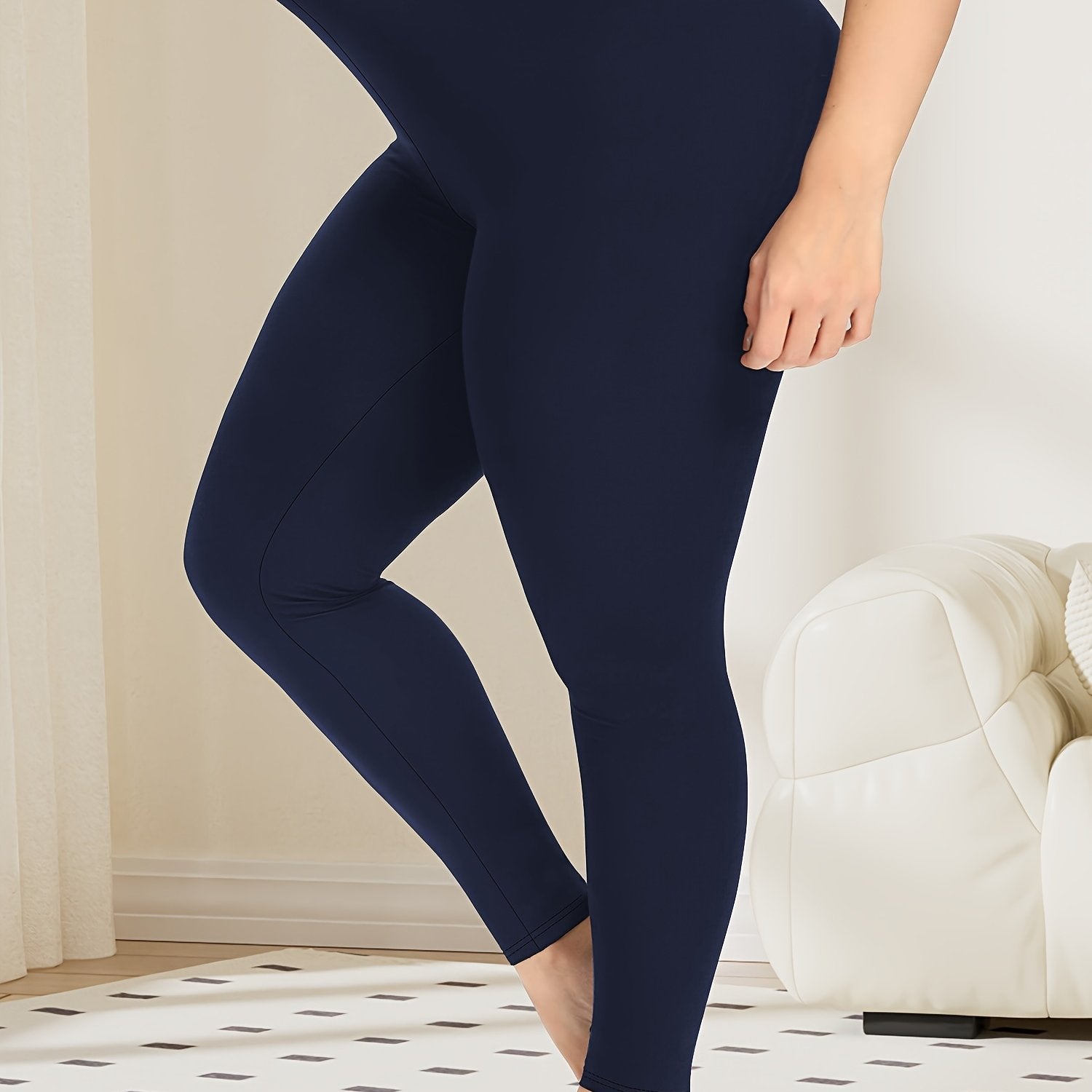 Leggings de yoga de talla grande para mujer de cintura alta con control de abdomen y tela suave