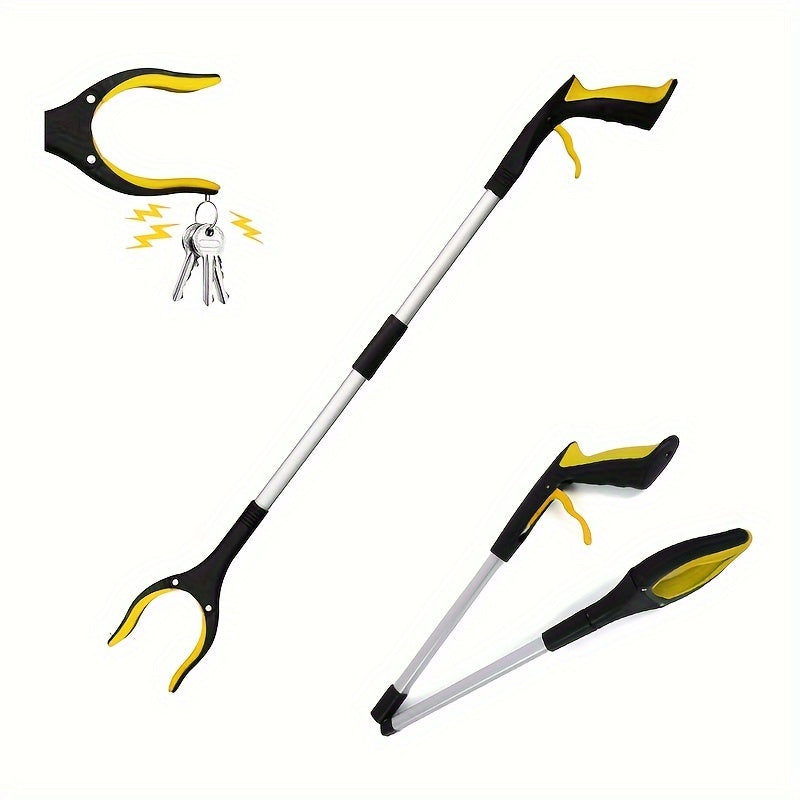 Heavy-Duty Elderly Extendable Garbage Picker 32-Inch Metal Grabber Tool