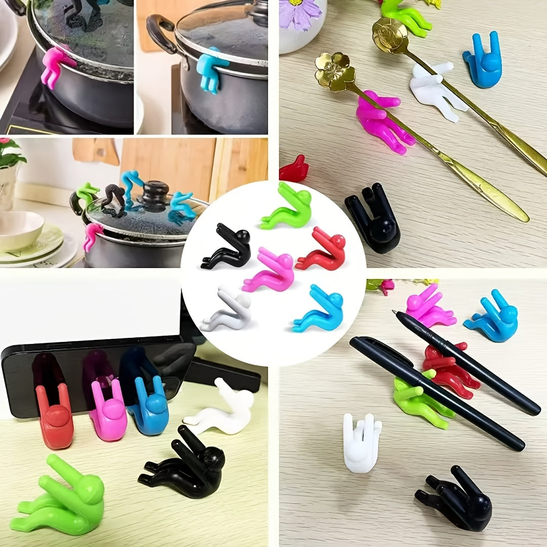 Durable Plastic Kitchen Gadget Spill-Proof Pot Lid Holder and Phone Stand